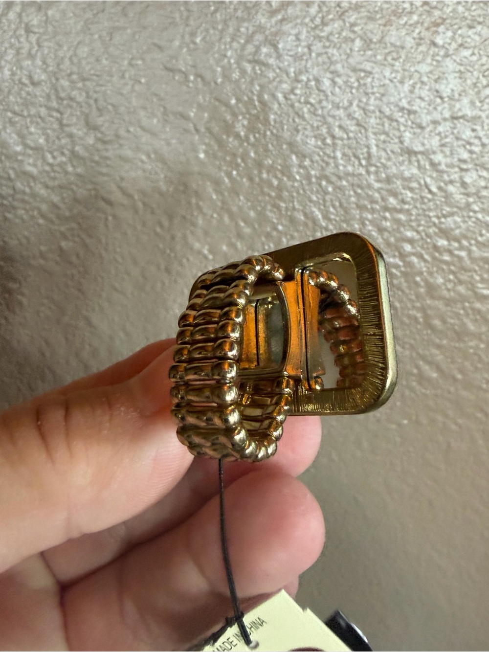 Gold Rectangular Cocktail Ring - Picture 3 of 3